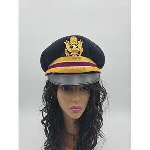 Vintage Army Service Uniform Officer Cap Kingform Cap DeLuxe New York Size L